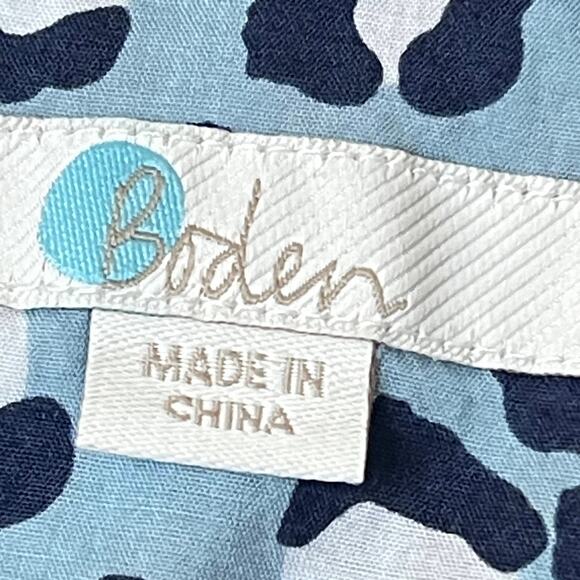 Boden 100% Cotton Leopard Animal Print Button Down Shirt 4 Preppy Chic Twee - Picture 8 of 10